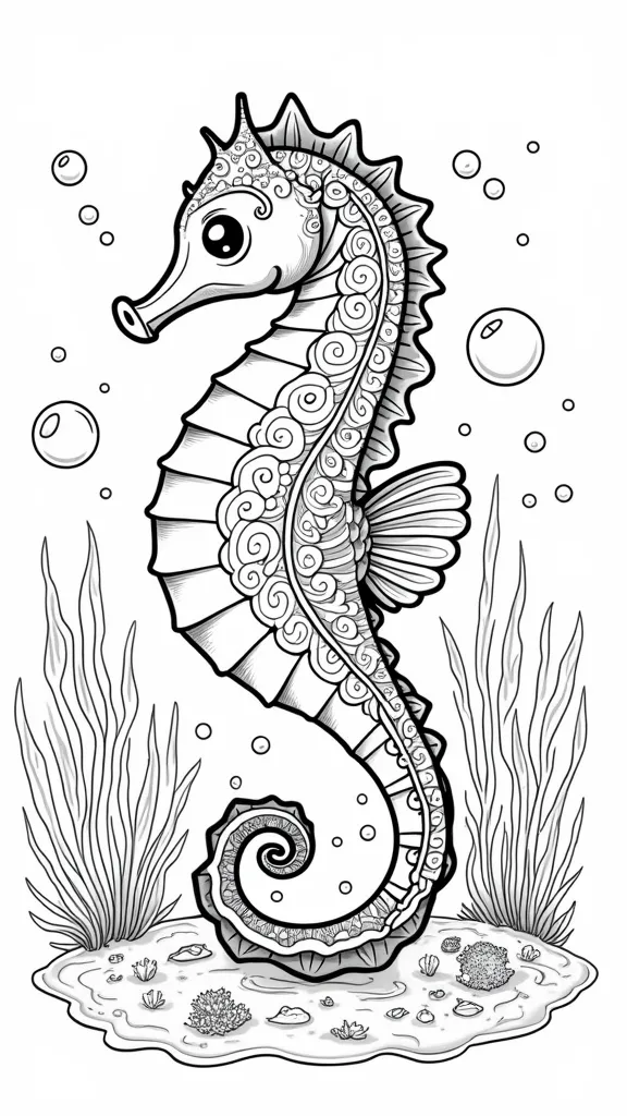 sea horse coloring pages